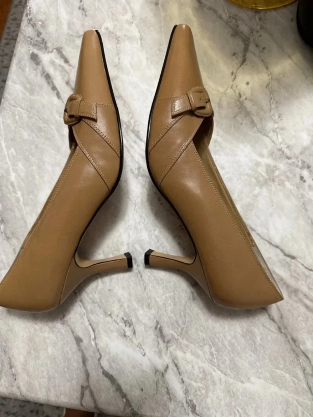 Women Shoes pointed-toe heels neutral leather